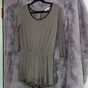 Black and white striped romper